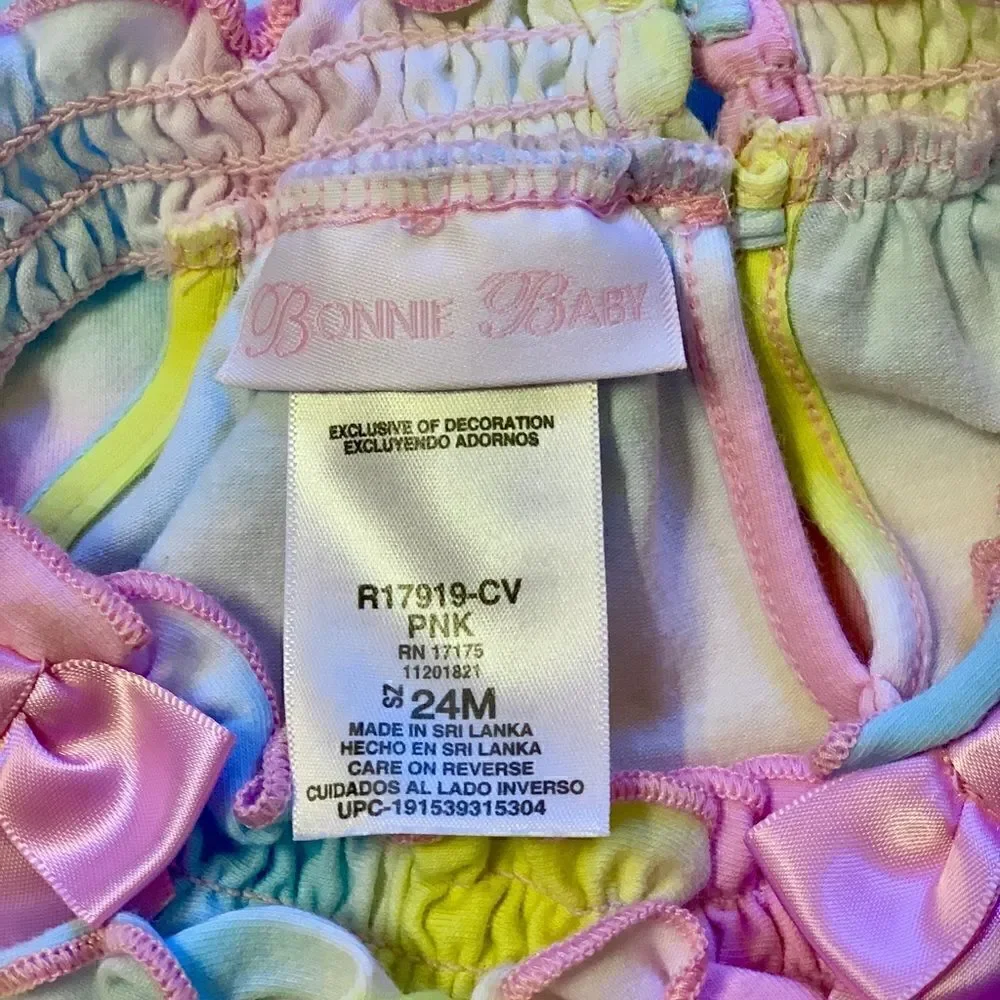 Bonnie Baby Girls Pastel Unicorn Romper 24m NWOT